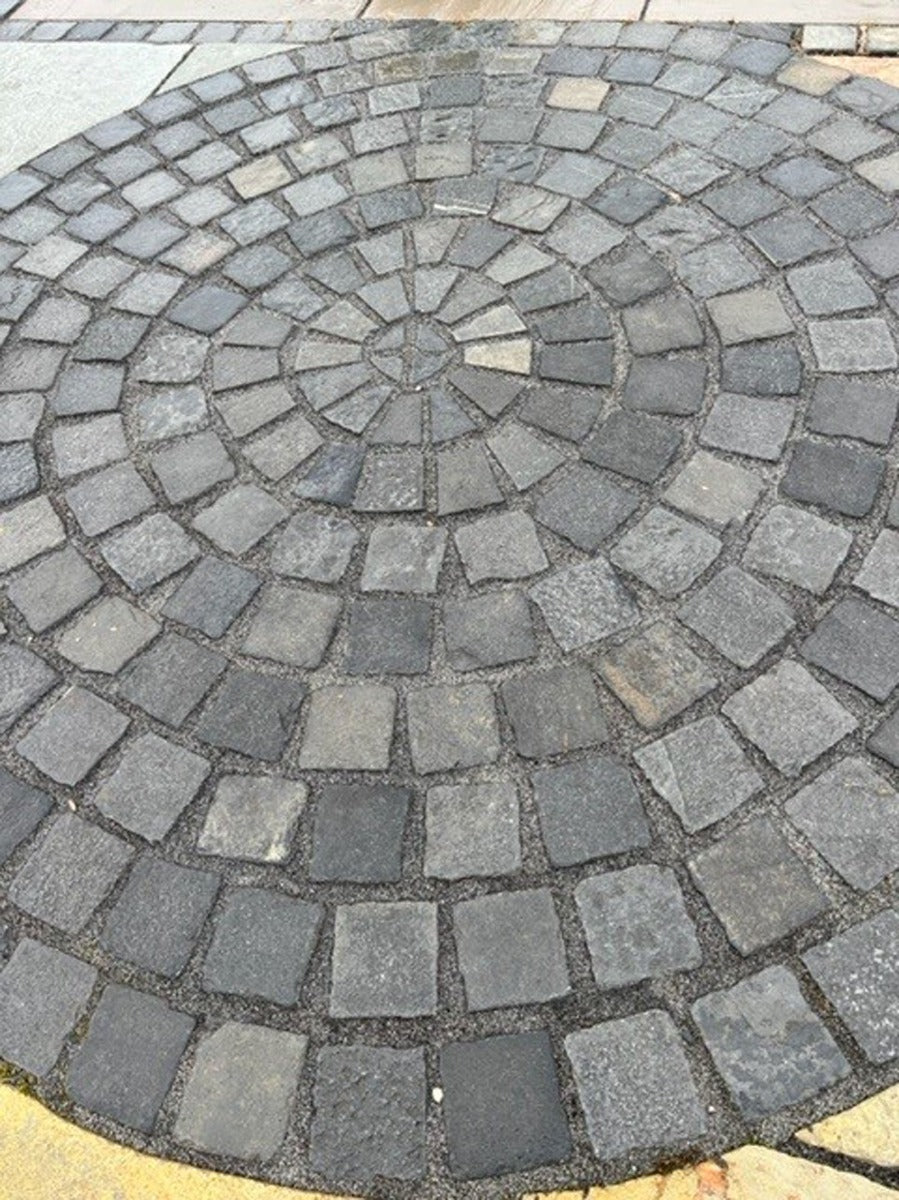 Black Limestone Cobbles 10 x10cm, natural stone paving at Irwin Tiles