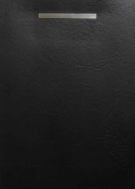 SolidSoft Rectangular Black Flexible Shower Tray Linear Drain, flexible shower tray at Irwin Tiles