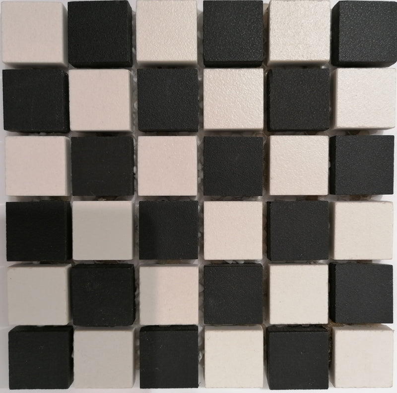 Black & White Mix Matt Mosaic 30 x 30cm, tile at Irwin Tiles
