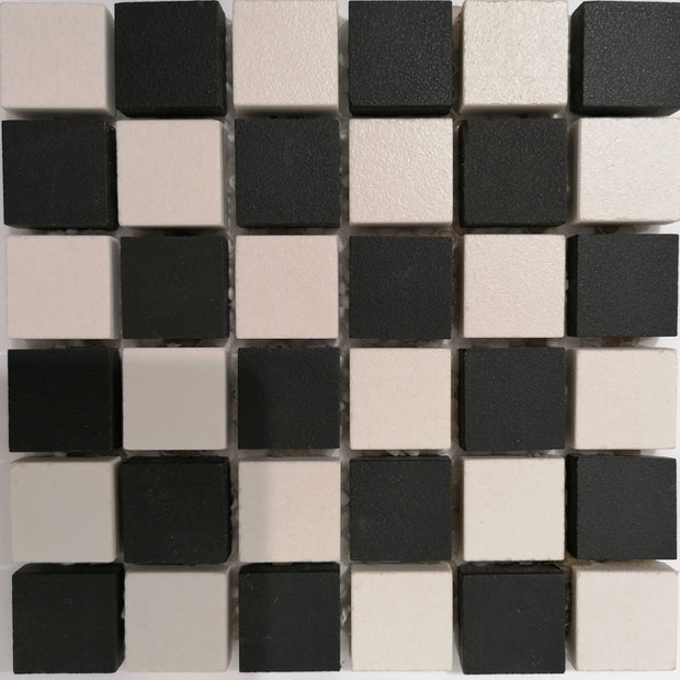 Black & White Mix Matt Mosaic 30 x 30cm, tile at Irwin Tiles
