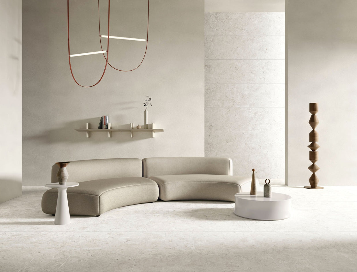 Blendstone White 60x120cm, porcelain tile at Irwin Tiles