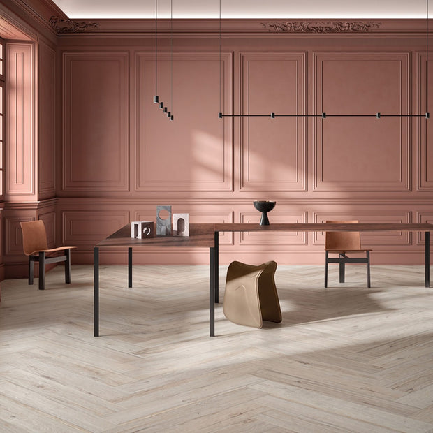 Briccole Avorio Herringbone 15 x 60cm, matt porcelain tile for bathroom and other wet floors at Irwin Tiles