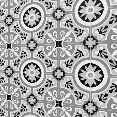 Brindisi Gris Pattern Tile 22.5x22.5cm, porcelain tile at Irwin Tiles