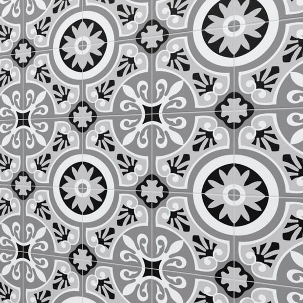 Brindisi Gris Pattern Tile 22.5x22.5cm, porcelain tile at Irwin Tiles