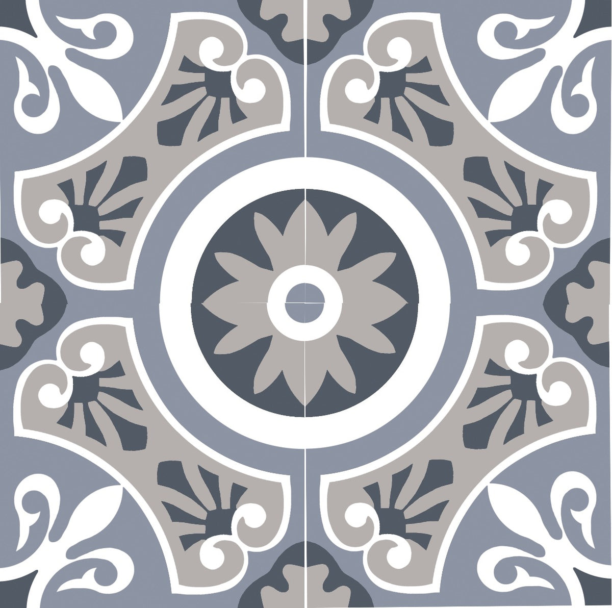 Brindisi Azul 22.5 x 22.5cm, matt porcelain tile for feature walls at Irwin Tiles