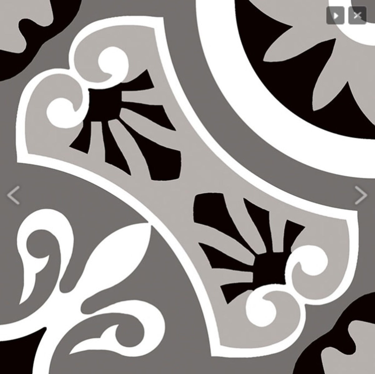 Brindisi Gris Pattern Tile 22.5x22.5cm, matt tile at Irwin Tiles