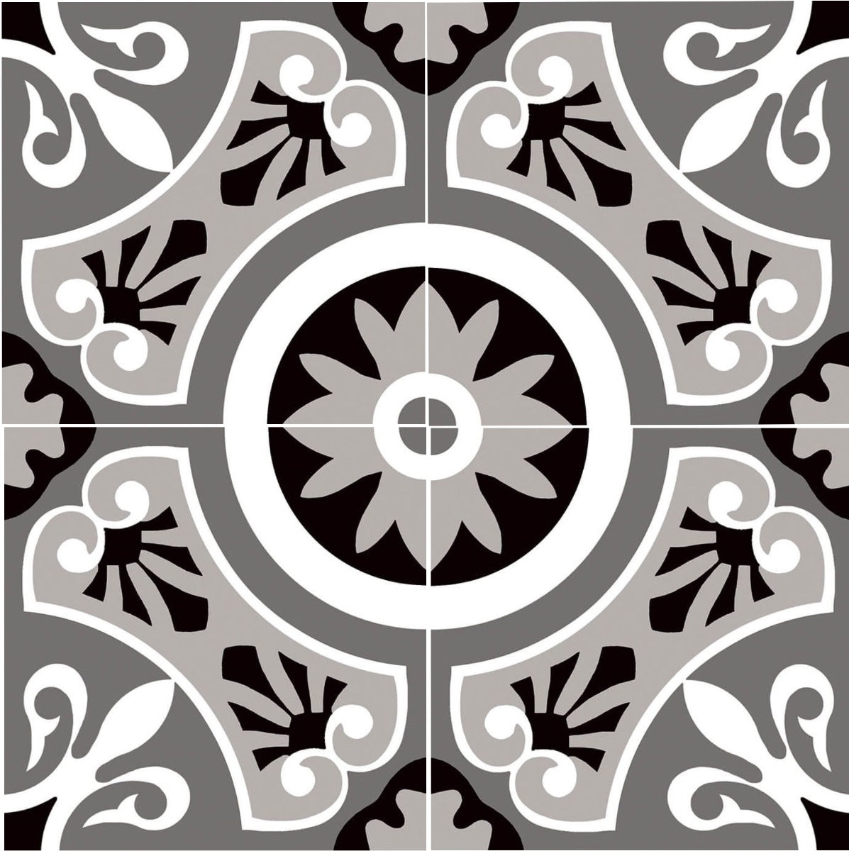 Brindisi Gris Pattern Tile 22.5x22.5cm, matt porcelain tile for feature walls at Irwin Tiles