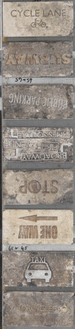 Broadway Road Signs 10 x 20cm, grey matt tile at Irwin Tiles