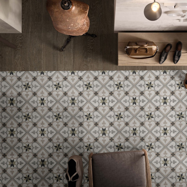 Cadaques 45 x 45cm, multi-colour matt tile at Irwin Tiles