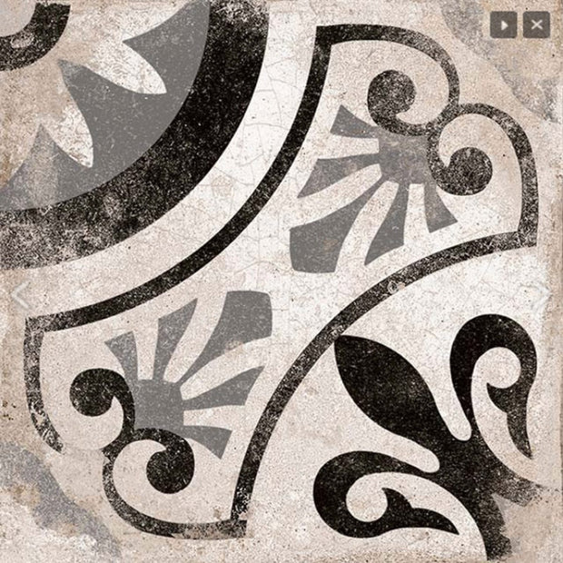 Cagliari Gris Pattern Tile 22.5 x 22.5cm, matt tile at Irwin Tiles