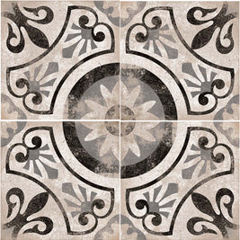 Cagliari Gris Pattern Tile 22.5 x 22.5cm, porcelain tile at Irwin Tiles