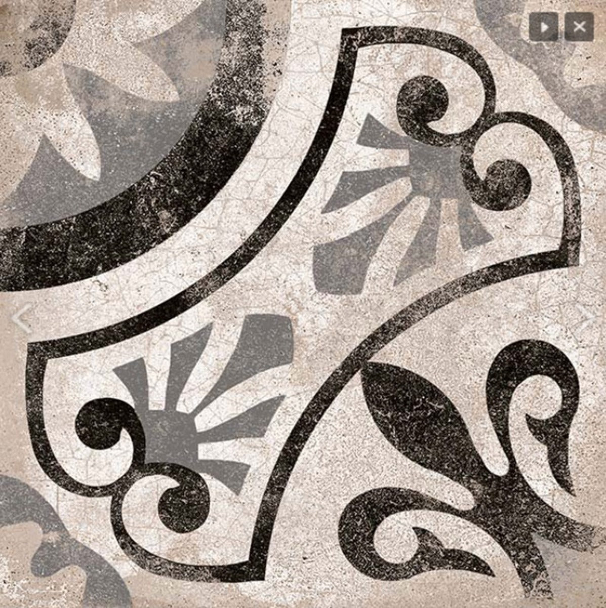 Cagliari Gris Pattern Tile 22.5 x 22.5cm, tile from Irwin Tiles, Co. Monaghan