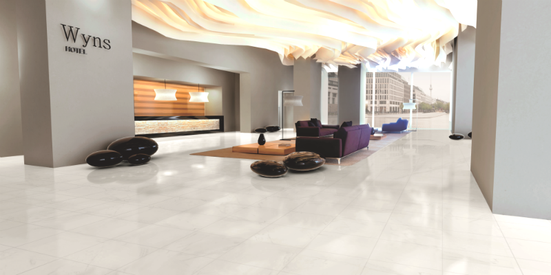 Calacatta Gold Glossy 75x75cm, porcelain tile at Irwin Tiles