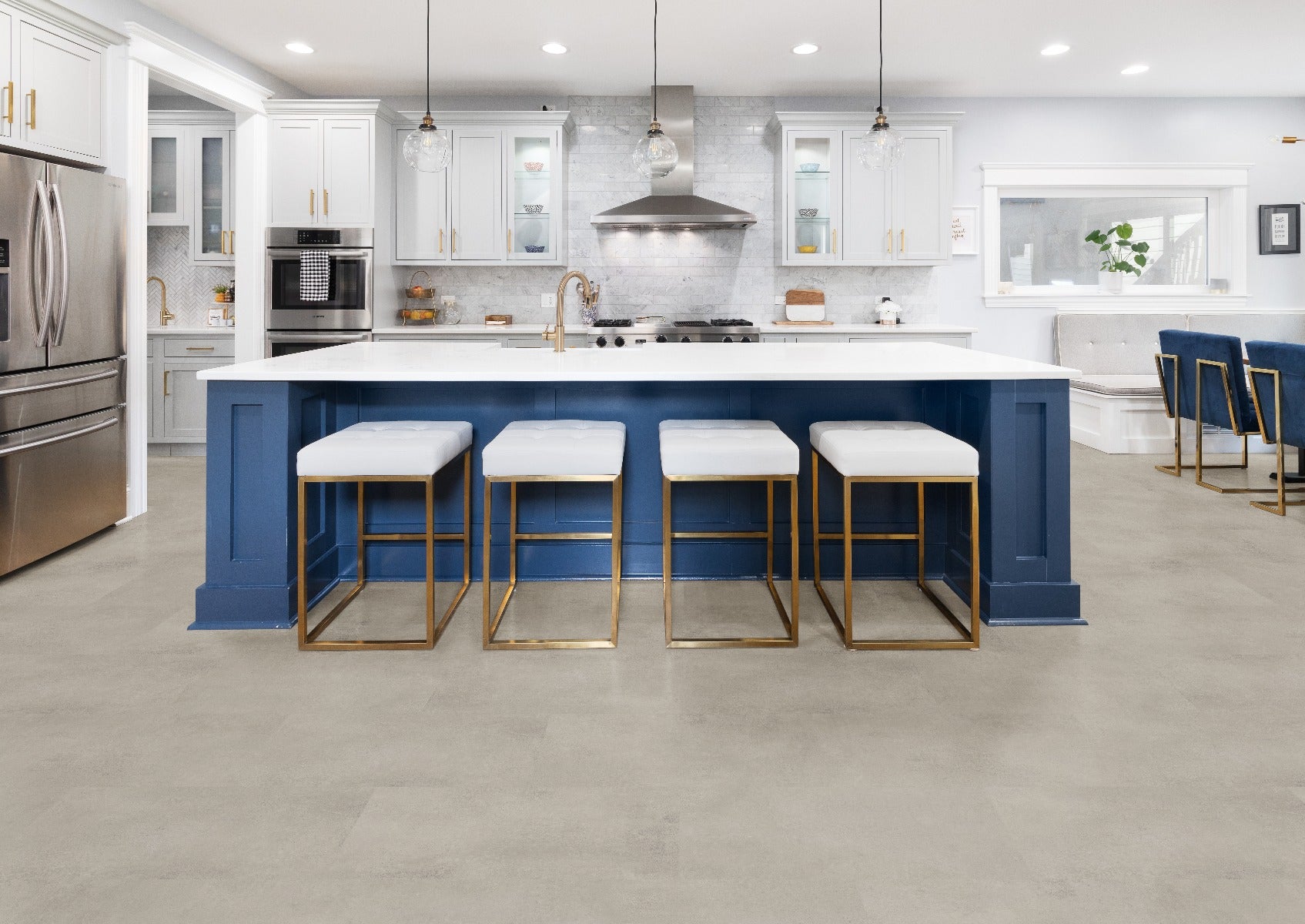 Caldera Concrete Pearl Luxury Parquet Vinyl LVT, luxury click vinyl flooring for kitchens, hallways and living at Irwin Tiles