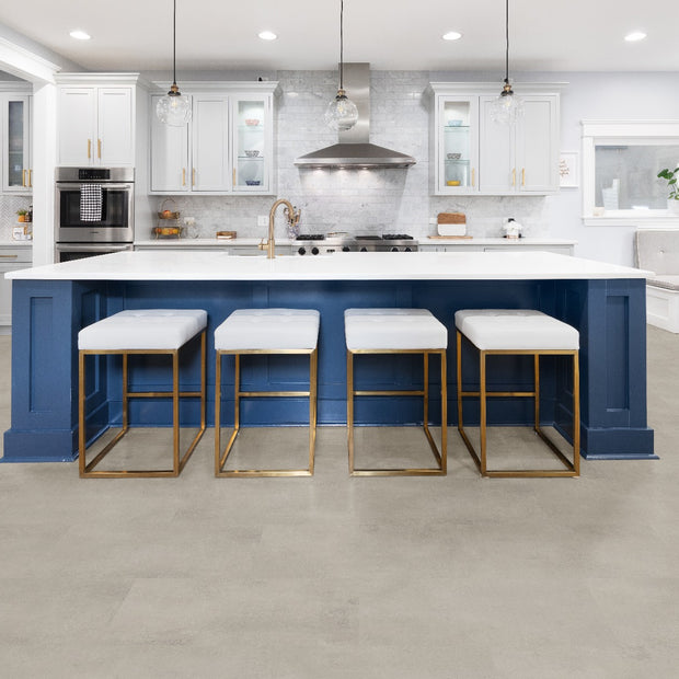 Caldera Concrete Pearl Luxury Parquet Vinyl LVT, luxury click vinyl flooring for kitchens, hallways and living at Irwin Tiles