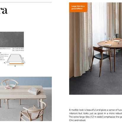 Caldera Tile Marmo Scuro Luxury Parquet Vinyl 61.5x123cm, grey luxury click vinyl flooring from Irwin Tiles, Co. Monaghan
