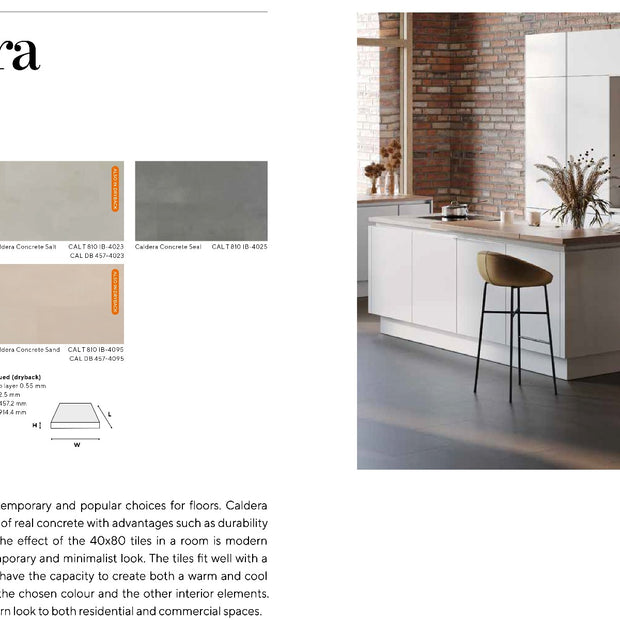 Caldera Concrete Sand Luxury Parquet Vinyl LVT, luxury click vinyl flooring for kitchens, hallways and living at Irwin Tiles