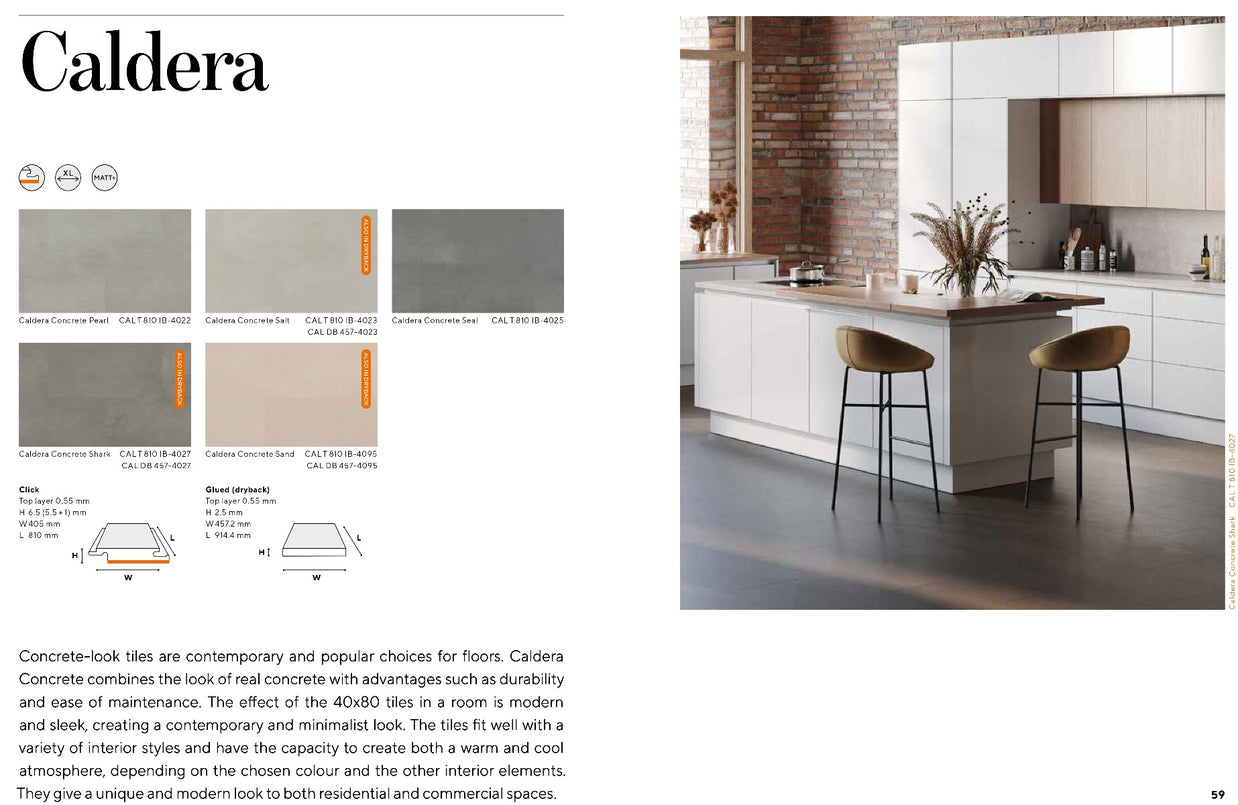 Caldera Concrete Pearl Luxury Parquet Vinyl LVT, luxury click vinyl flooring from Irwin Tiles, Co. Monaghan