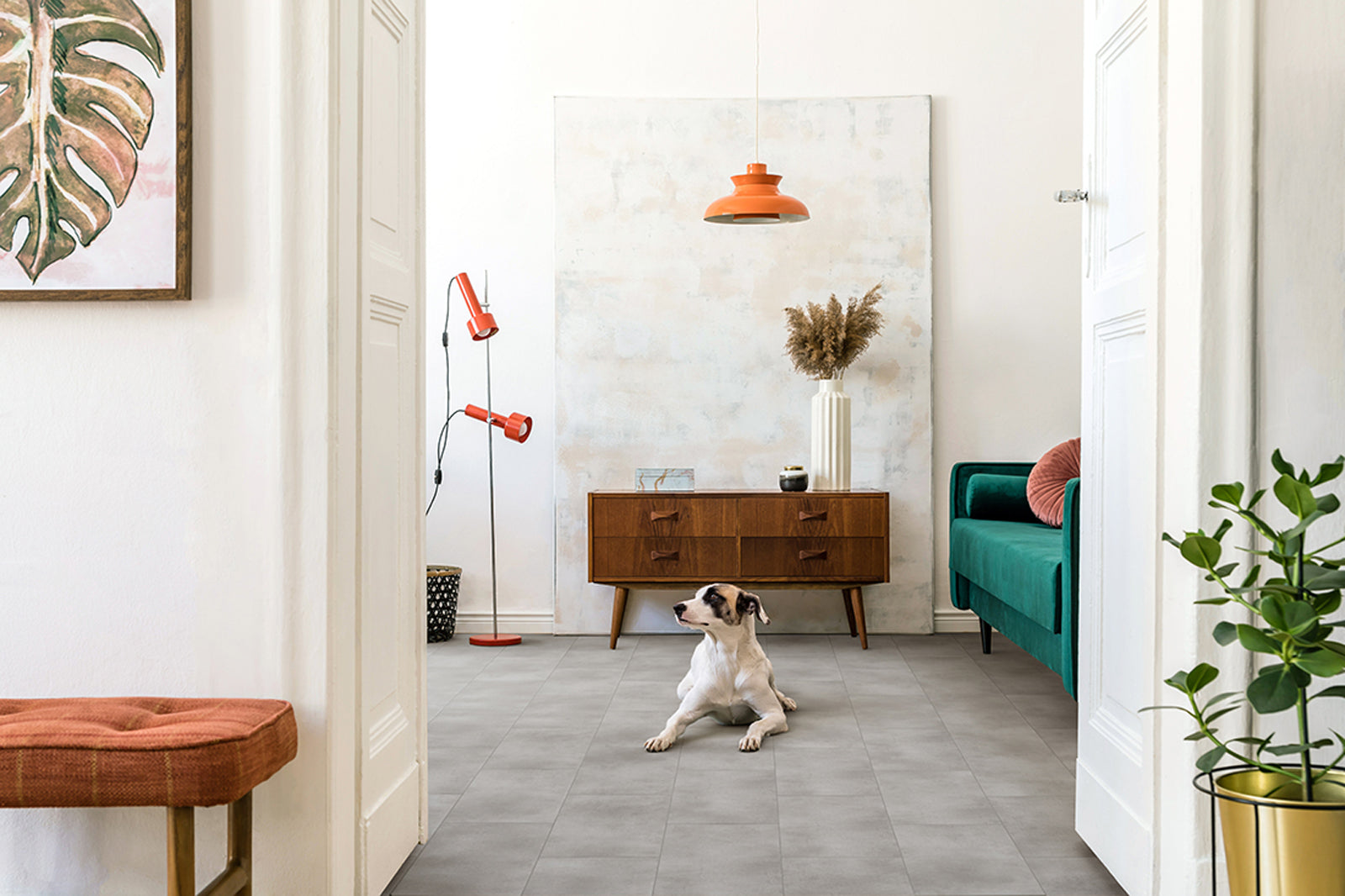 Caldera Tile Stone Luxury Parquet Vinyl 61.5 x 61.5cm, luxury click vinyl flooring for kitchens, hallways at Irwin Tiles