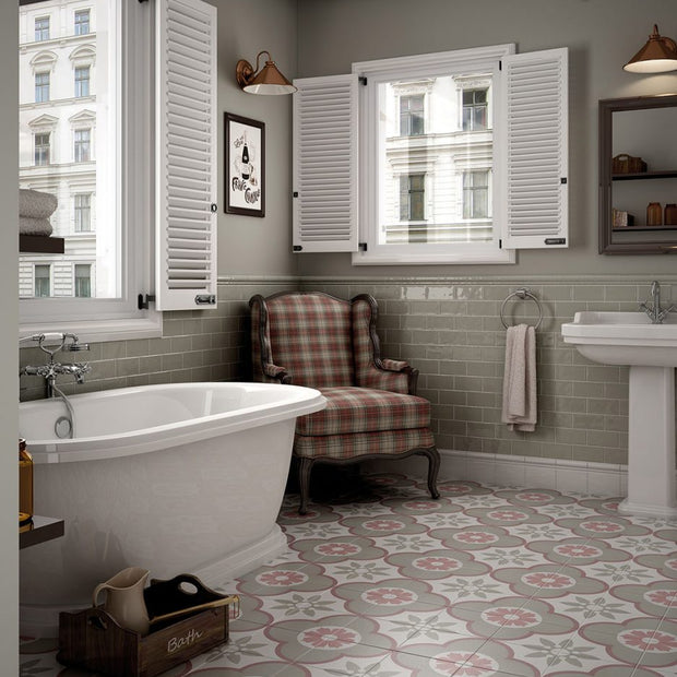 Caprice Deco Flower Pastel 20x20cm, porcelain tile at Irwin Tiles