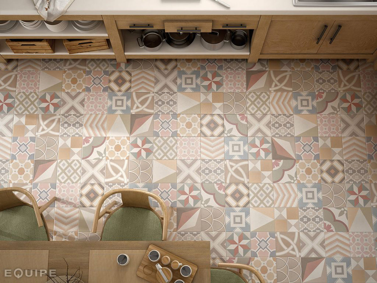 Caprice Patchwork Pastel Colours 20 x 20cm, porcelain tile at Irwin Tiles