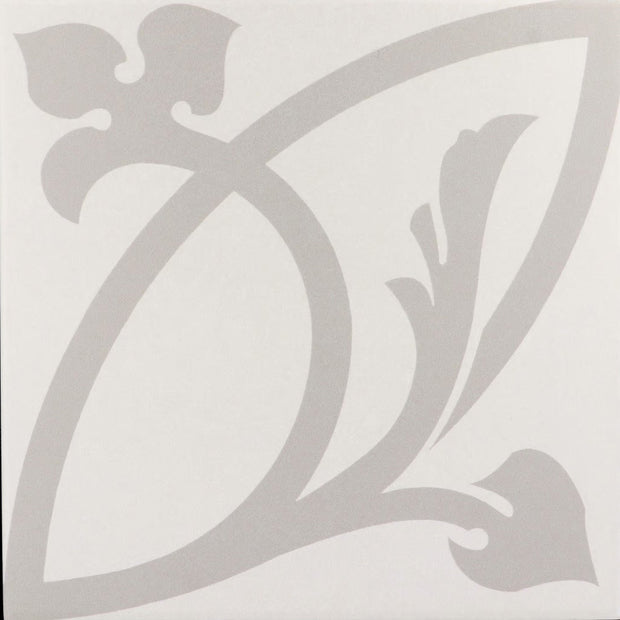Caprice Liberty White Pattern 20x20cm, matt tile at Irwin Tiles, 2m²