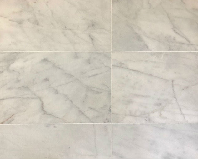 Cararra Bianco Marble Honed 60x30cm (18mm Thickness), natural stone tile at Irwin Tiles