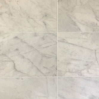 Cararra Bianco Marble Honed 60x30cm (18mm Thickness), natural stone tile at Irwin Tiles