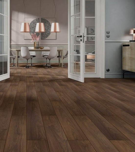 Castanea Walnut Laminate 10mm All Over Water Resistant, laminate flooring at Irwin Tiles