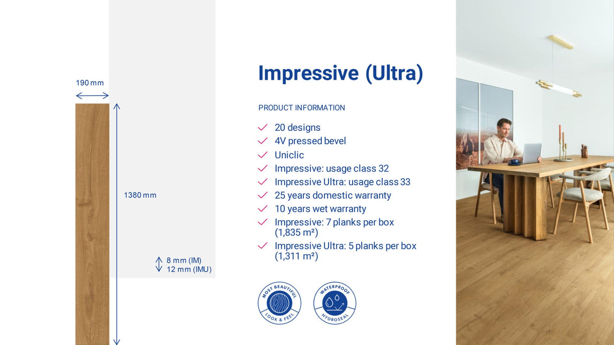 Quickstep Classic Oak Natural Laminate 12mm, laminate flooring at Irwin Tiles, view 13