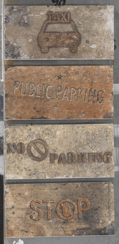 Central Park Road Signs 10x20cm, brown matt tile at Irwin Tiles