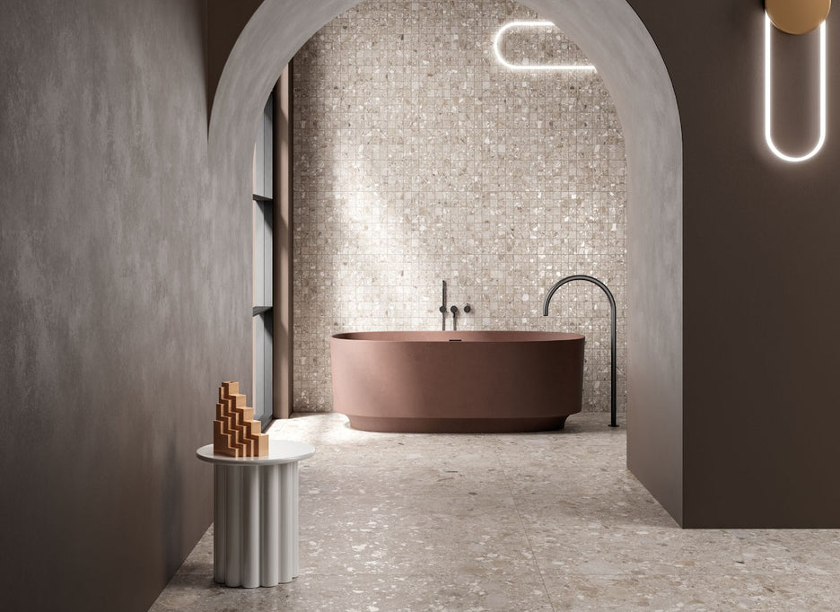 Ceppo Sabbia 120 x 120cm, beige matt tile at Irwin Tiles