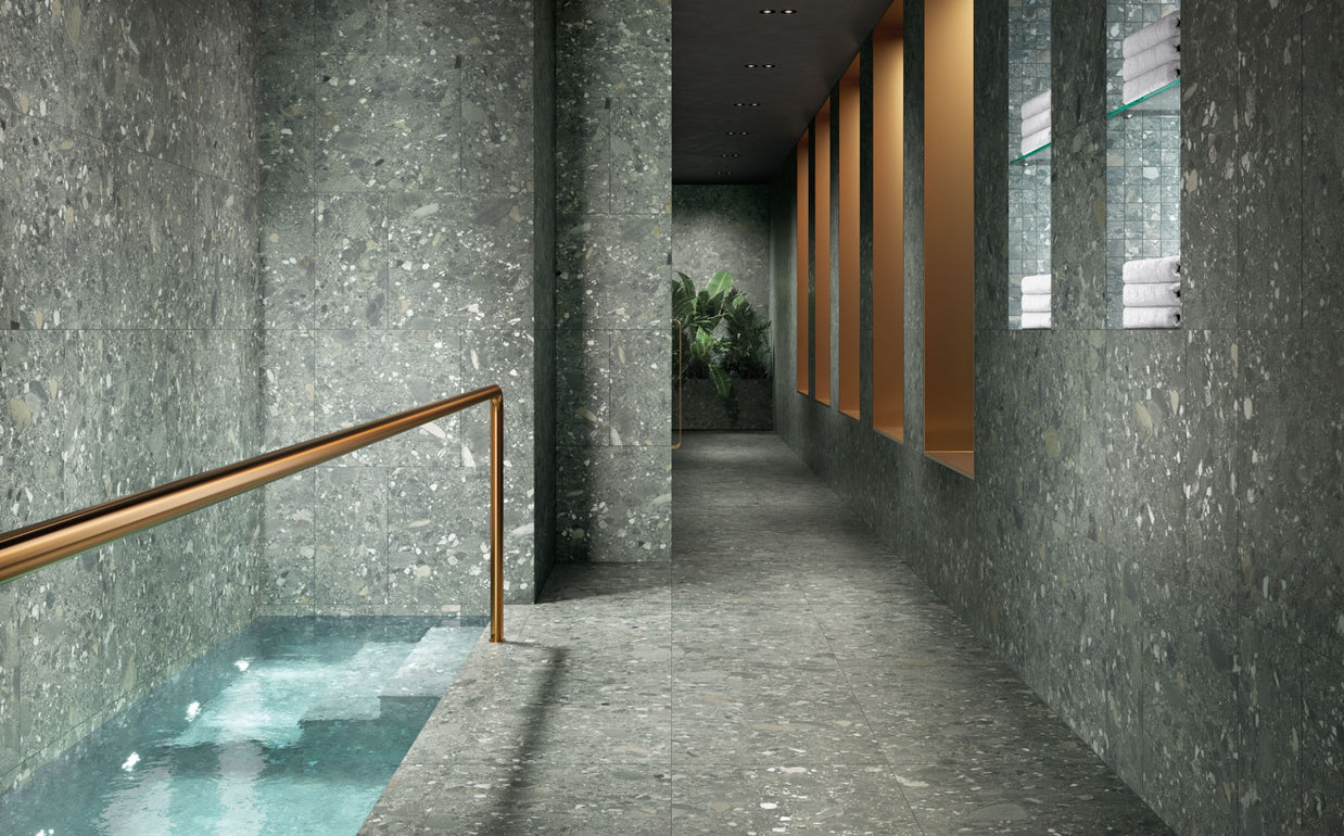 Ceppo Verde 120 x 120cm, matt tile at Irwin Tiles