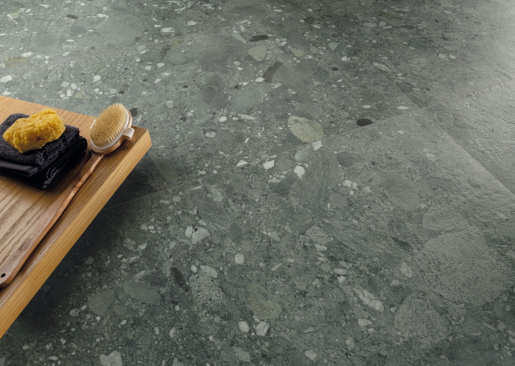 Ceppo Verde 120 x 120cm, matt porcelain tile for bathroom and other wet floors at Irwin Tiles