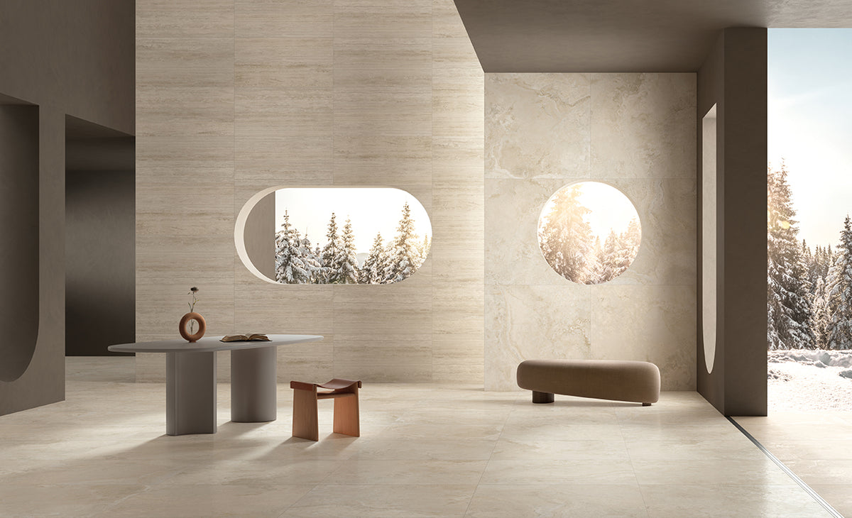 Contro Ivory 100x100cm, matt tile at Irwin Tiles