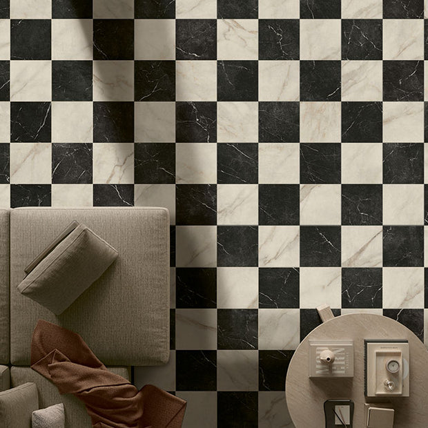 Livingstone Nero & Gold Chequered 30x30cm, matt tile at Irwin Tiles