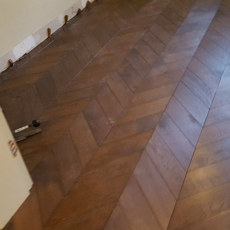 Chevron Oak Bastille Solid, solid wood flooring at Irwin Tiles