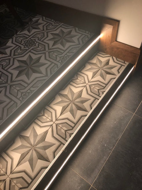 Art Nouveau Cinema Grey 20x20cm, porcelain tile at Irwin Tiles