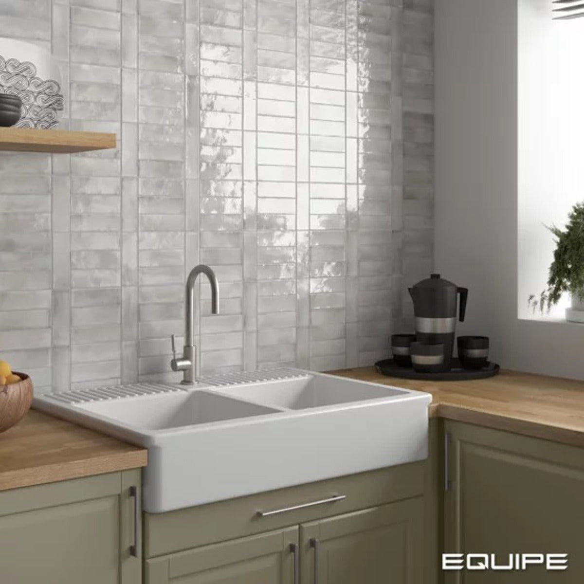 Coco Amber Grey Glossy 5 x 15cm, porcelain wall tile at Irwin Tiles