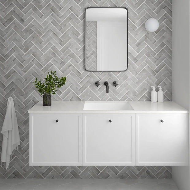 Coco Amber Grey Matt 5 x 15cm, porcelain tile at Irwin Tiles