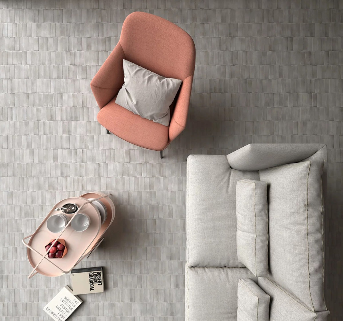 Coco Amber Grey Matt 5 x 15cm, porcelain tile for kitchens, bathrooms and hallways at Irwin Tiles