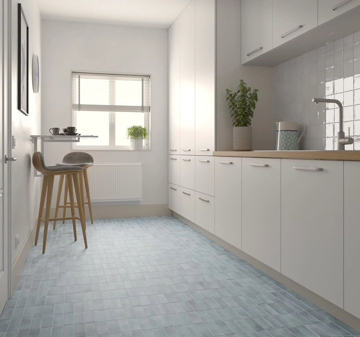 Coco Blue Grass Matt 5 x 15cm, porcelain tile for kitchens, bathrooms and hallways at Irwin Tiles
