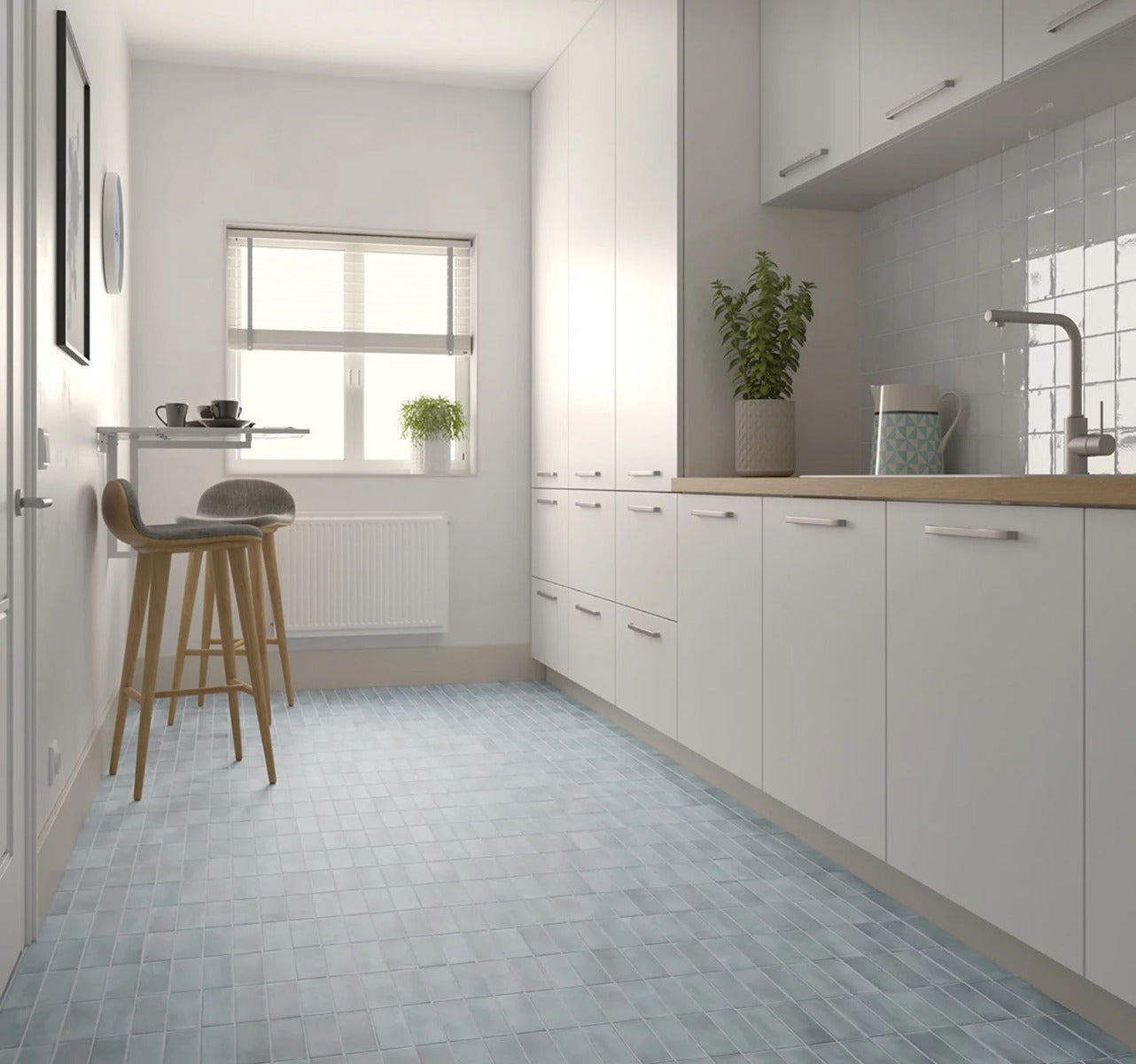 Coco Blue Grass Matt 5 x 15cm, porcelain tile for kitchens, bathrooms and hallways at Irwin Tiles