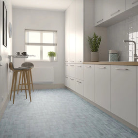 Coco Blue Grass Matt 5 x 15cm, porcelain tile for kitchens, bathrooms and hallways at Irwin Tiles