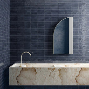 Coco Blue Night Glossy 5 x 15cm, porcelain tile for kitchens, bathrooms and hallways at Irwin Tiles