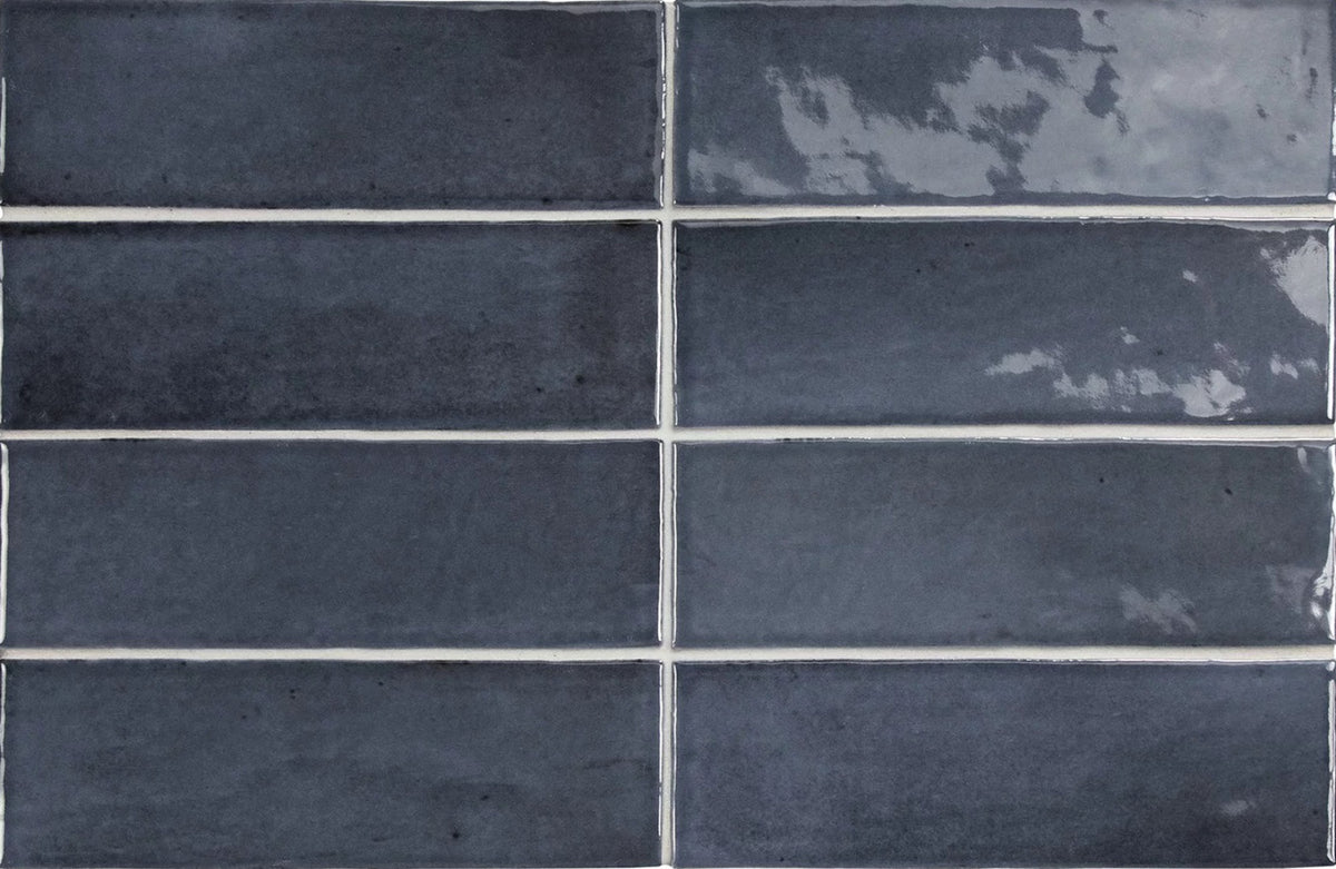 Coco Blue Night Glossy 5 x 15cm, tile at Irwin Tiles