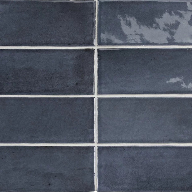 Coco Blue Night Glossy 5 x 15cm, tile at Irwin Tiles