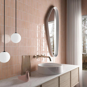 Coco Orchard Pink Glossy 5 x 15cm, porcelain wall tile at Irwin Tiles