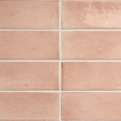 Coco Orchard Pink Glossy 5 x 15cm, wall tile at Irwin Tiles