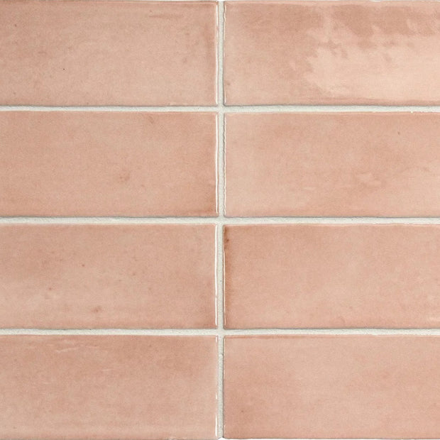 Coco Orchard Pink Glossy 5 x 15cm, wall tile at Irwin Tiles
